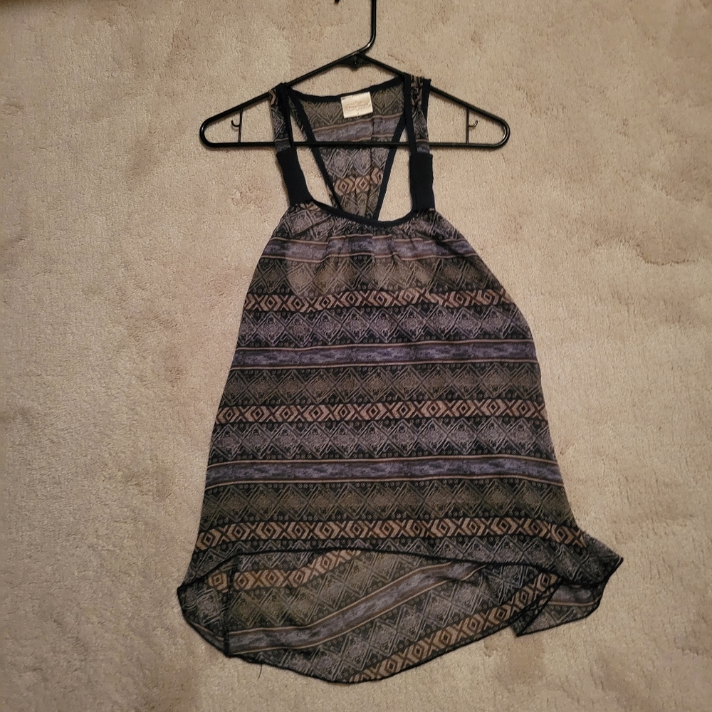 Printed Semi Sheer Racerback Tank - Picture 5 of 6